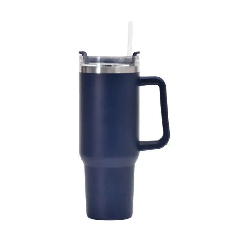 40Oz Cafe Mug Insulated Tumbler with Handle Lids Straw Stainless Steel Coffee Termos Cup Car Vacuum Flasks Portable Water Bottle - Evallys.com # #