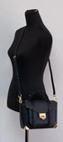 Michael Kors Manhattan Medium Black Leather Top Handle School Satchel Handbag - Evallys.com # #