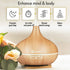 Oil Diffuser | 550Ml Diffusers for Essential Oils with Cleaning Kit & Measuring Cup, 18 Hour Runtime, 16 LED Light Settings & Auto Power off (Natural Oak) - Evallys.com # #