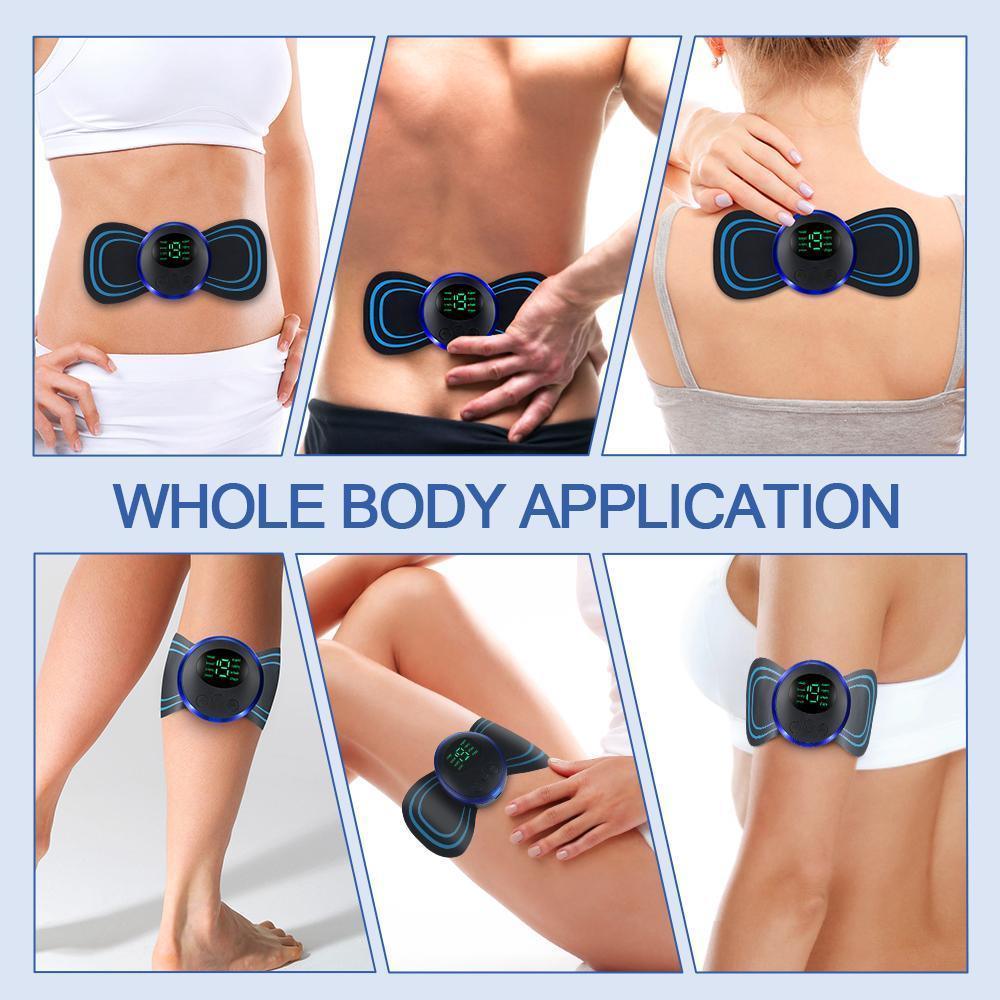 Mini Neck Massager, Lymphatic Drainage Massager, Portable Mini Back Massage Device For Neck Shoulder Back Waist, Remote Control With 8 Modes 19 Levels Adjustable & 5pcs Massage Stickers - Evallys.com # #