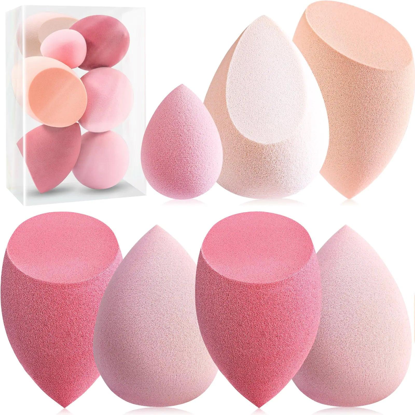 Makeup Sponge Set Foonbe Blender Sponges 7 Pcs for Liquid, Cream, and Powder, Latex Free Makeup Sponges with 1 Mini Beauty Sponge, Multi-colored Sponges for Makeup Application, Pink Gifts - Evallys.com # #