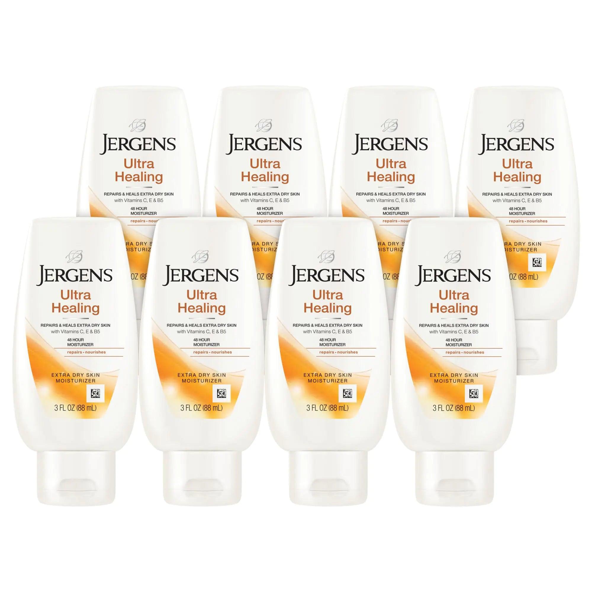 Jergens Ultra Healing Moisturizer for Dry Skin, Hand and Body Lotion, with Hydralucence Blend, Vitamins C, E and B5, 3 Oz, Pack of 8 3 Fl Oz (Pack of 8) - Evallys.com # #