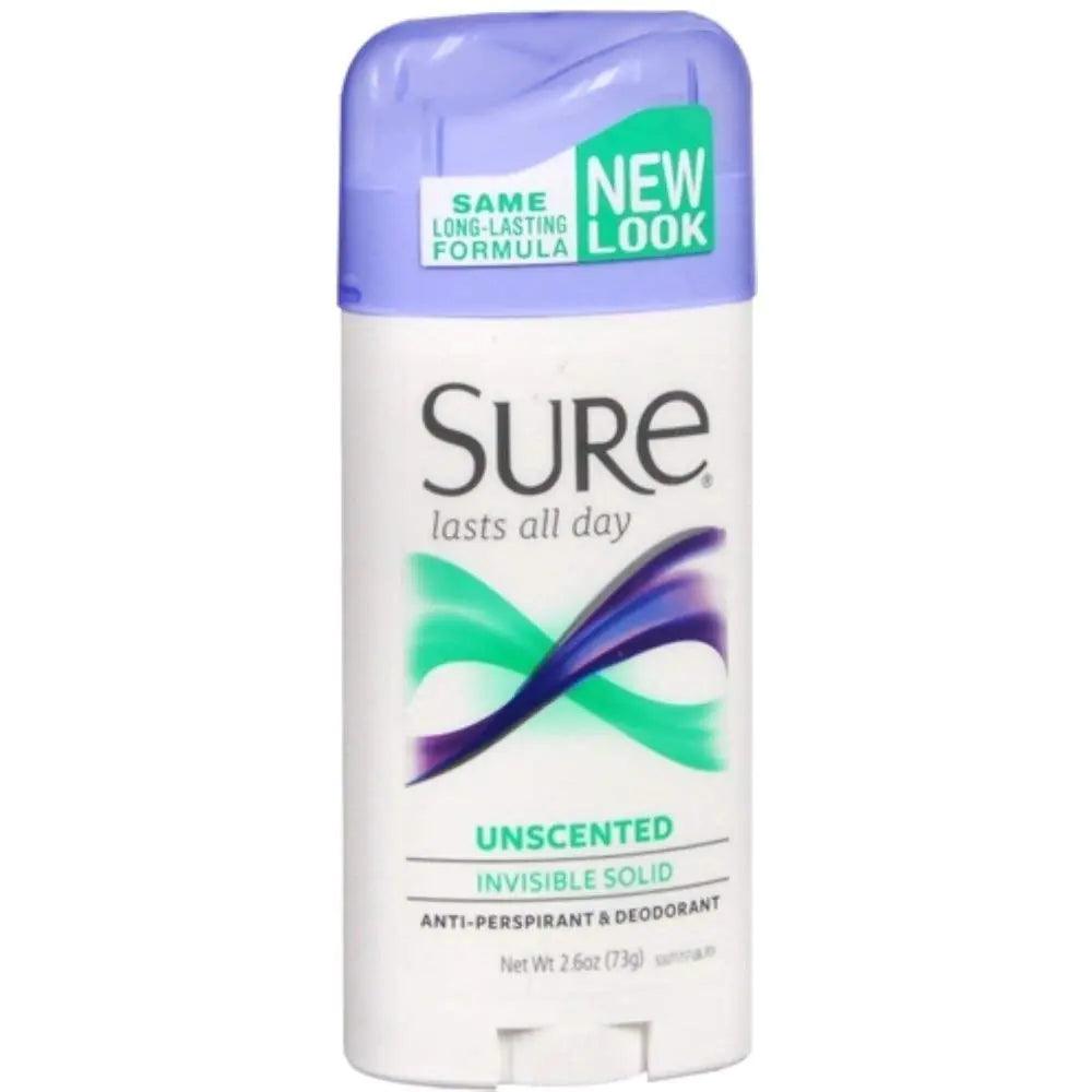 Sure Anti-Perspirant Deodorant Invisible Solid Unscented 2.60 oz (Pack of 7) 2.6 Ounce (Pack of 7) - Evallys.com # #