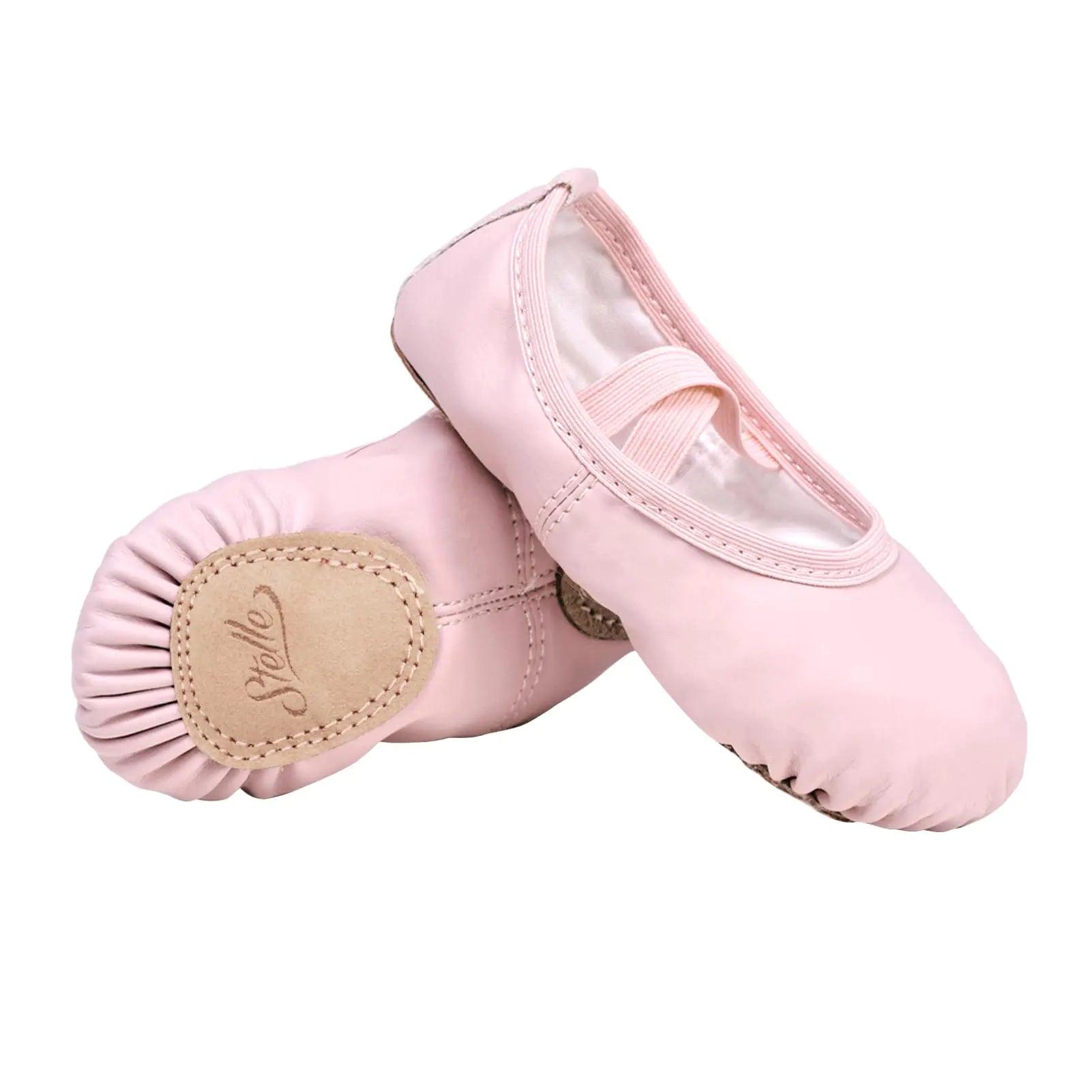 Stelle Ballet Shoes for Girls Toddler Ballet Slippers Soft Leather Boys Dance Shoes for Toddler/Little Kid/Big Kid 9 Toddler Pink - Evallys.com