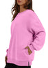 WIHOLL Womens Oversized Sweatshirts Crewneck Long Sleeve Tops Fleece Pullover Fall Fashion Clothes with Pocket Pink XX-Large - Evallys.com # #