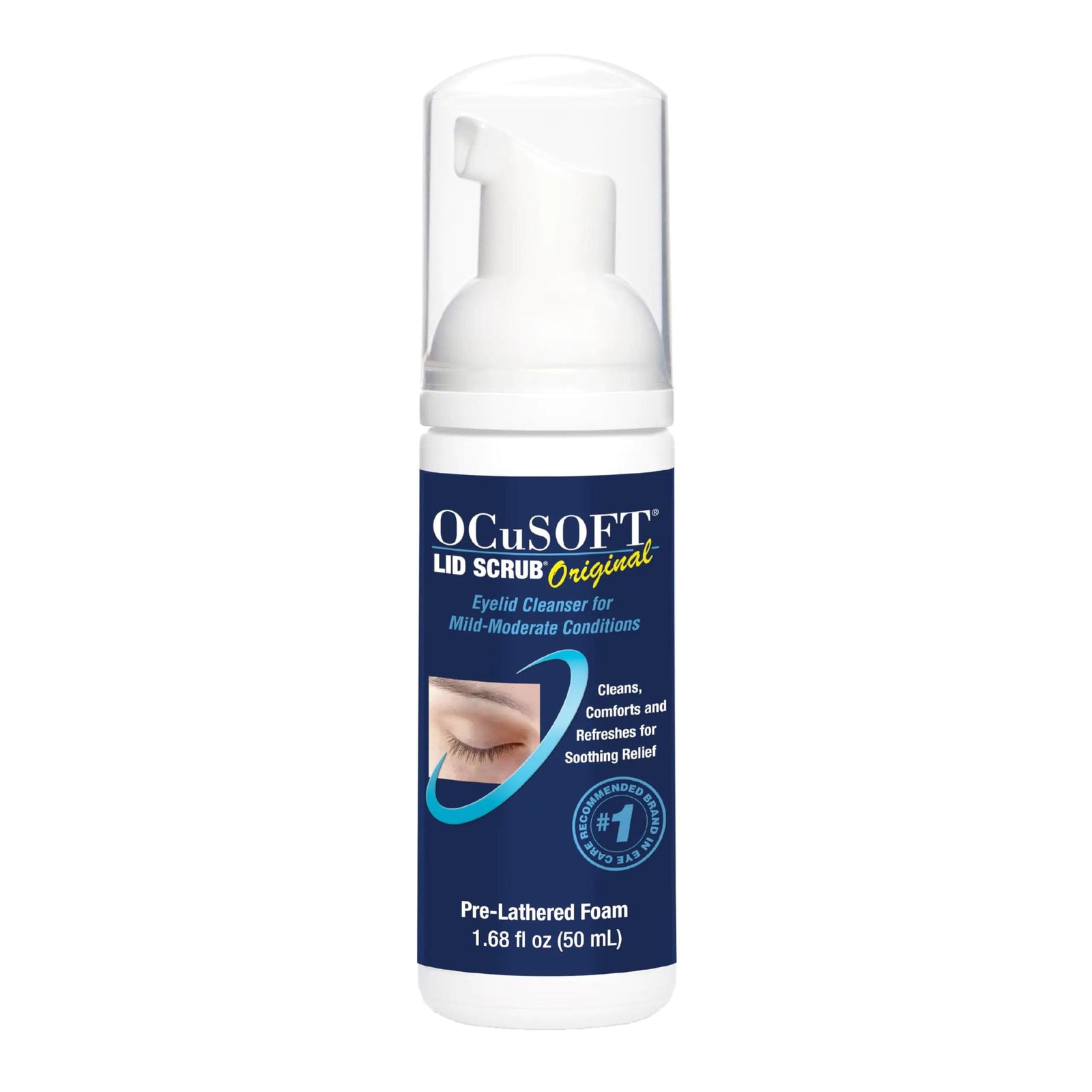 OCuSOFT Original Foaming Eyelid Cleanser - Mild Instant Foam to Remove Oil, Dust, Pollen & Makeup - 1.68 fl oz - Evallys.com # #