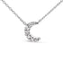 10K White Gold Diamond Accented Crescent Moon Shaped 18" Inch Pendant Necklace (H-I Color, I1-I2 Clarity) - Evallys.com # #