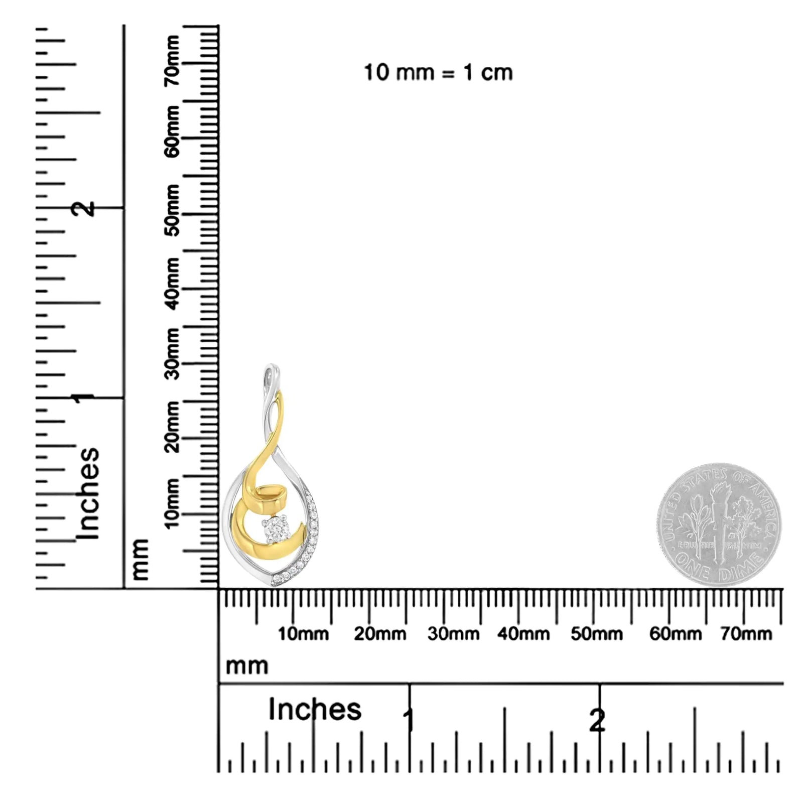 10K Two-Tone Yellow & White Gold 1/4 Cttw Brilliant-Cut Round Diamond Spiral Link 18