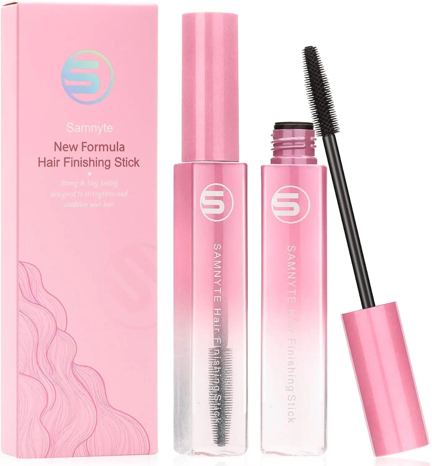 Hair Finishing Stick, 2pcs Hair Mascara for Flyaway Tamer, Fly Away Hair Tamer Stick for Enhance Gloss of Hair, Anti Frizz Broken Hair Baby Hair Flash Moment Flyaway Stick, Non-Greasy (pink)by Samnyte 0.35 Fl Oz (Pack of 2) Pink - Evallys.com # #