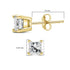 IGI Certified 14k Yellow Gold 4-Prong Set Princess-Cut Solitaire Diamond Push Back Stud Earrings (L-M Color, I1-I2 Clarity) - Evallys.com # #