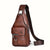 Premium PU Leather Vintage-Style Chest Bag - Spacious Multi-Compartment Crossbody Bag With Waterproof Design, Large Capacity, And Stylish Casual Look For Men - Evallys.com