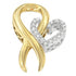 10K Yellow Gold and .925 Sterling Silver 1/10 cttw Diamond Heart Pendant Necklace (H-I, I1-I2) - Evallys.com # #