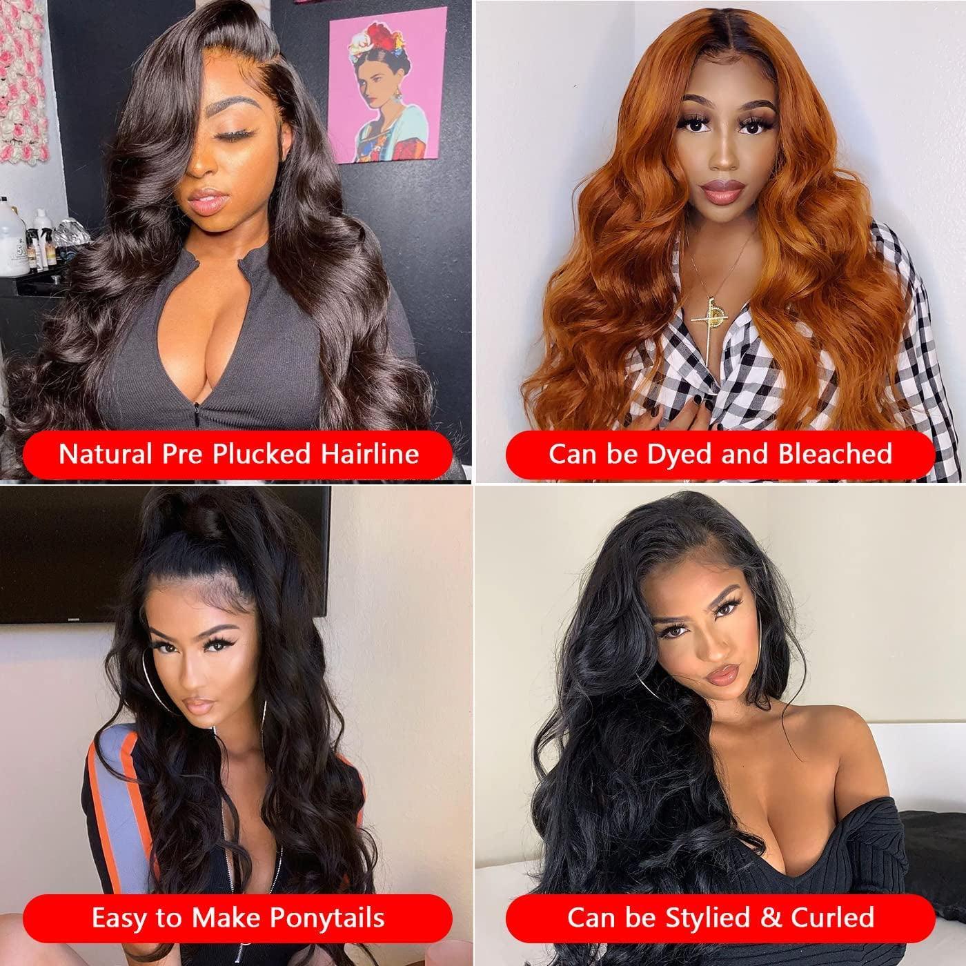 YING Lace Front Wigs Human Hair for Black Women Pre Plucked150% Density Brazilian Body Wave Lace Front Wigs with Baby Hair Glueless Lace Closure Human Hair Wigs(18Inch) - Evallys.com # #