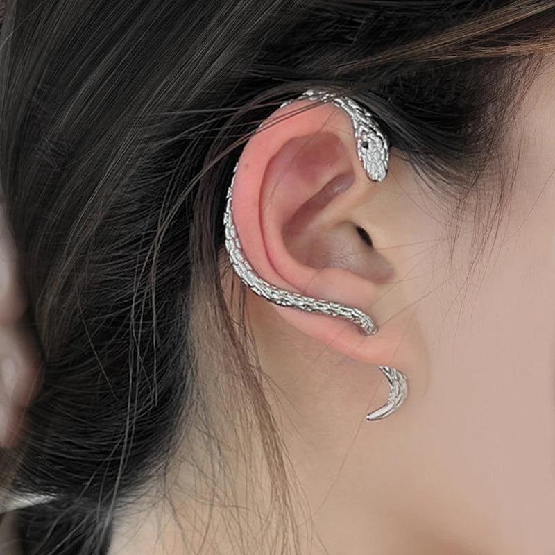 Vintage Snake Wrap Ear Hook Stainless Steel Earrings for Women Gothic Accessories Clip on Earrings Women'S Trend Earrings 2022 - Evallys.com # #