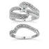 .925 Sterling Silver 1/3 Cttw Round Diamond Crisscross Engagement Ring Bridal Set (H-I Color, I1-I2 Clarity ) - Evallys.com # #