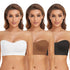 Lusait Strapless Bra for Women Non-Slip Silicone Padded Bandeau Bra Wireless Tube Top Bra X-Large Black+white+brown - Evallys.com # #