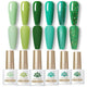 Born Pretty Green Gel Nail Polish, Christmas Carnival Evergreen Gel Nail Polish Set, Glitter Green Sparkle Gel Polish Nail Art Varnish Manicure Collection St. Patrick's Day 6PCS green forest - Evallys.com
