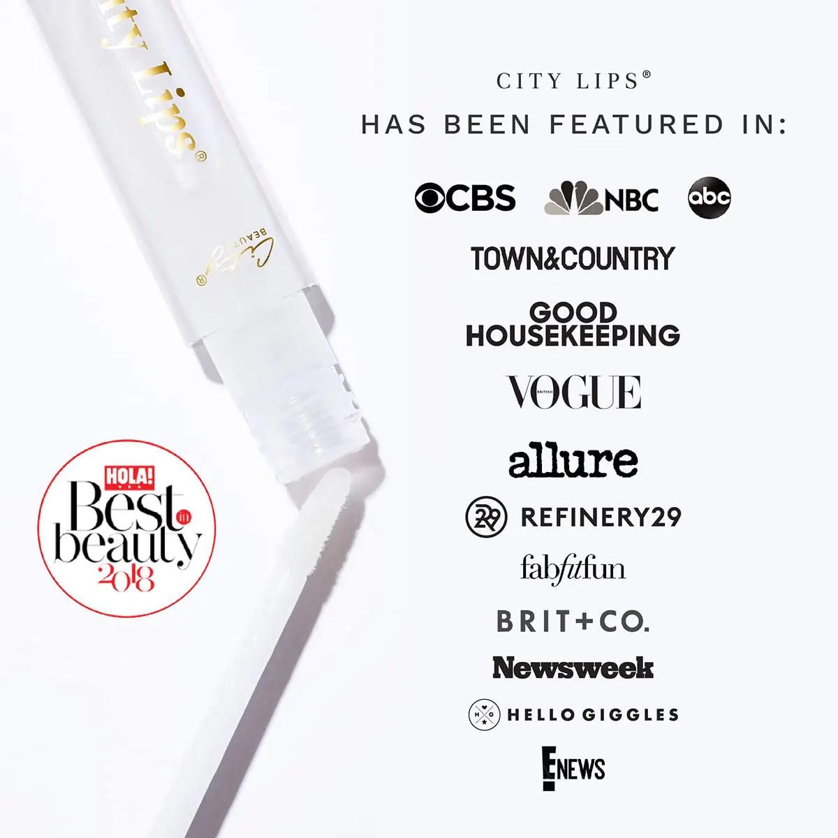 City Beauty City Lips Clear - Plumping Lip Gloss - Hydrate & Volumize - High Shine Lip Plumper - Hyaluronic Acid & Peptides Visibly Smooth Lip Wrinkles - Cruelty-Free - Evallys.com # #