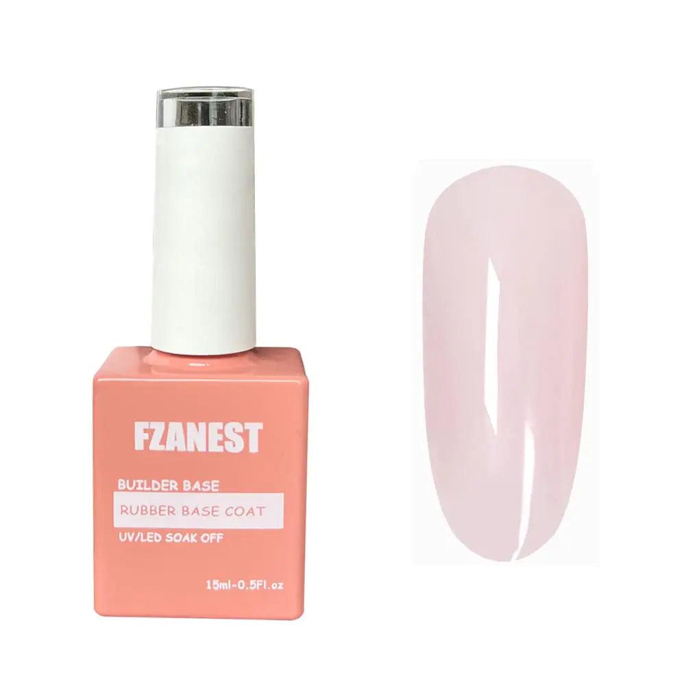 FZANEST Natural Nude Builder Gel For Nails,15ml Builder Base Jelly Color Gel Nail Polish In A Bottle,Rubber Base Coat Gel Polish,Brush On Builder Extension Gel Soak Off French Manicure Cover Nude - Evallys.com # #