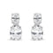 14K White Gold 1.0 Cttw Oval Lab Grown Diamond 2 Stone Drop and Dangle Stud Earrings (G-H Color, VS2-SI1 Clarity) - Evallys.com # #