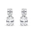 14K White Gold 1.0 Cttw Oval Lab Grown Diamond 2 Stone Drop and Dangle Stud Earrings (G-H Color, VS2-SI1 Clarity) - Evallys.com # #