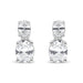 14K White Gold 1.0 Cttw Oval Lab Grown Diamond 2 Stone Drop and Dangle Stud Earrings (G-H Color, VS2-SI1 Clarity) - Evallys.com # #