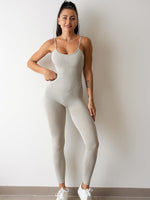 Womens Sexy Unitard One Piece Jumpsuit Spaghetti Strap Tummy Control Rompers Sleeveless Bodysuits Outfits - Evallys.com # #