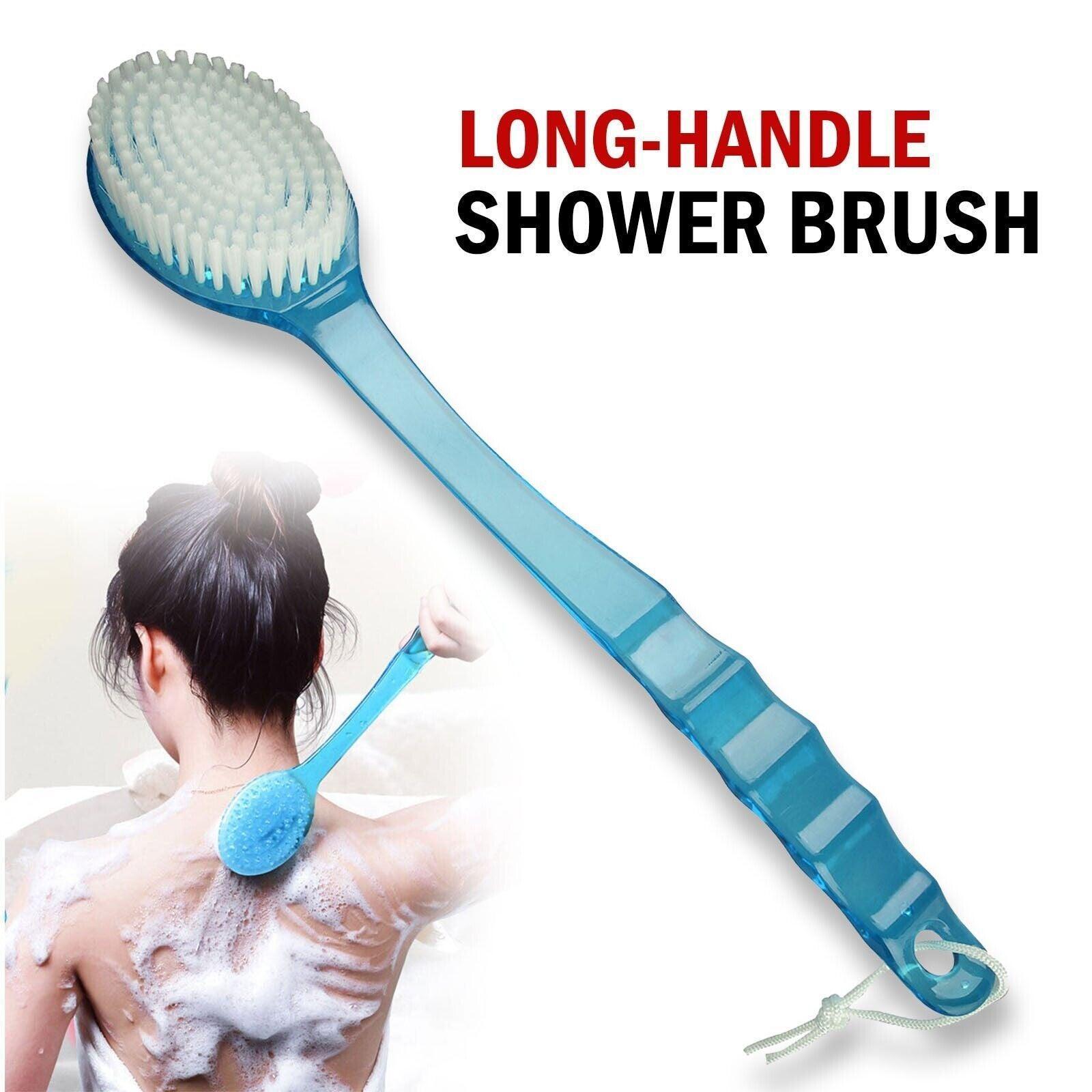 Back Body Shower BrushLong Handle Exfoliating Skin Spa Bath Soft Scrubber Clean - Evallys.com # #