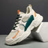 Breathable Sneakers] Chunky Breathable Mesh Sneakers | Men's White & Teal Casual Sneakers with EVA Sole,Design for All Season