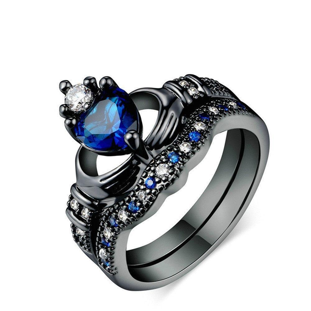 Crown love sapphire female ring - Evallys.com # #