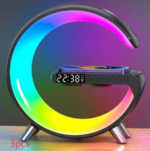 New Intelligent G Shaped LED Lamp Bluetooth Speake Wireless Charger Atmosphere For Bedroom Home Decor - Evallys.com # #