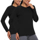 BALEAF Women's UPF 50+ Sun Shirts Long Sleeve UV Protection Rash Guard Lightweight Quick Dry SPF Hiking Tops Outdoor 2 Pack-black Small - Evallys.com