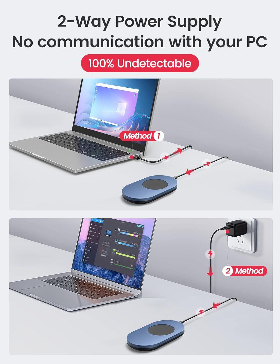 Enlarged Turntable, Adjustable Intervals, User-Friendly Buttons, And LED Display Mouse Jiggler, To Keep Online Instant Messaging Awake - Evallys.com # #