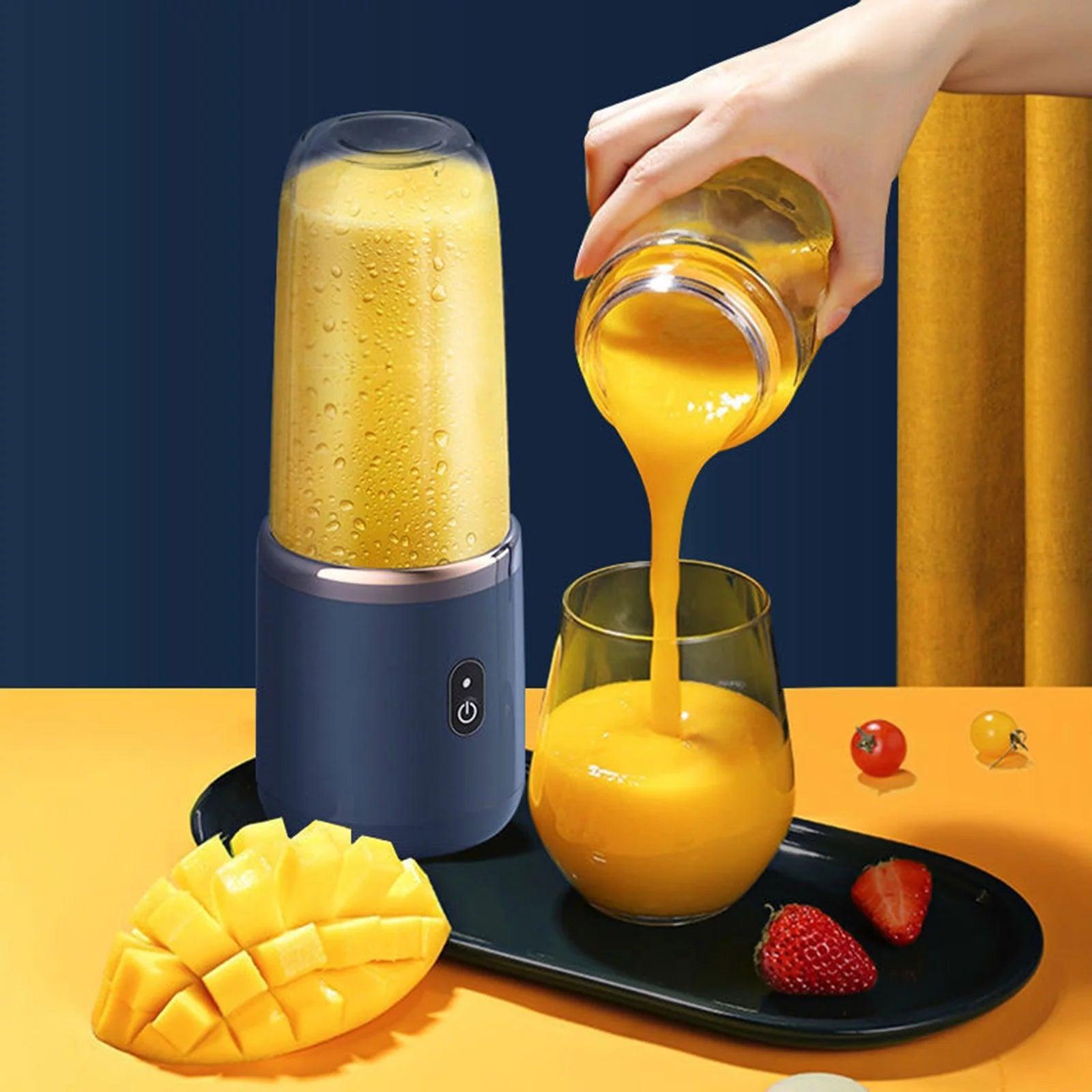 SOONHUA Personal Blender, 14Oz/400Ml Small Blender with 6 Blades for Shakes and Smoothies, 21000R/Min Mini Mixer USB Rechargeable, with Juice Cup - Evallys.com # #