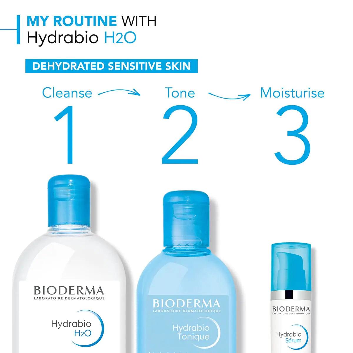 Bioderma - Hydrabio H2O Micellar Water - Face Cleanser and Makeup Remover - Micellar Cleansing Water for Dehydrated Sensitive Skin 33.4 Fl Oz (Pack of 1) - Evallys.com # #