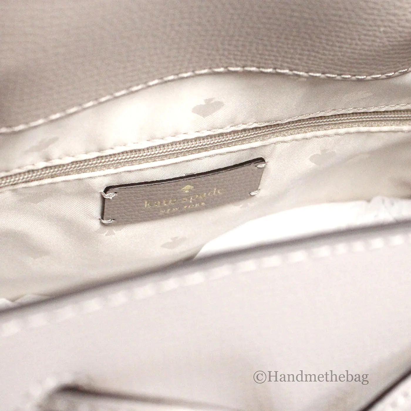 Kate Spade Darcy Medium Warm Taupe Leather Flap Backpack - Evallys.com # #