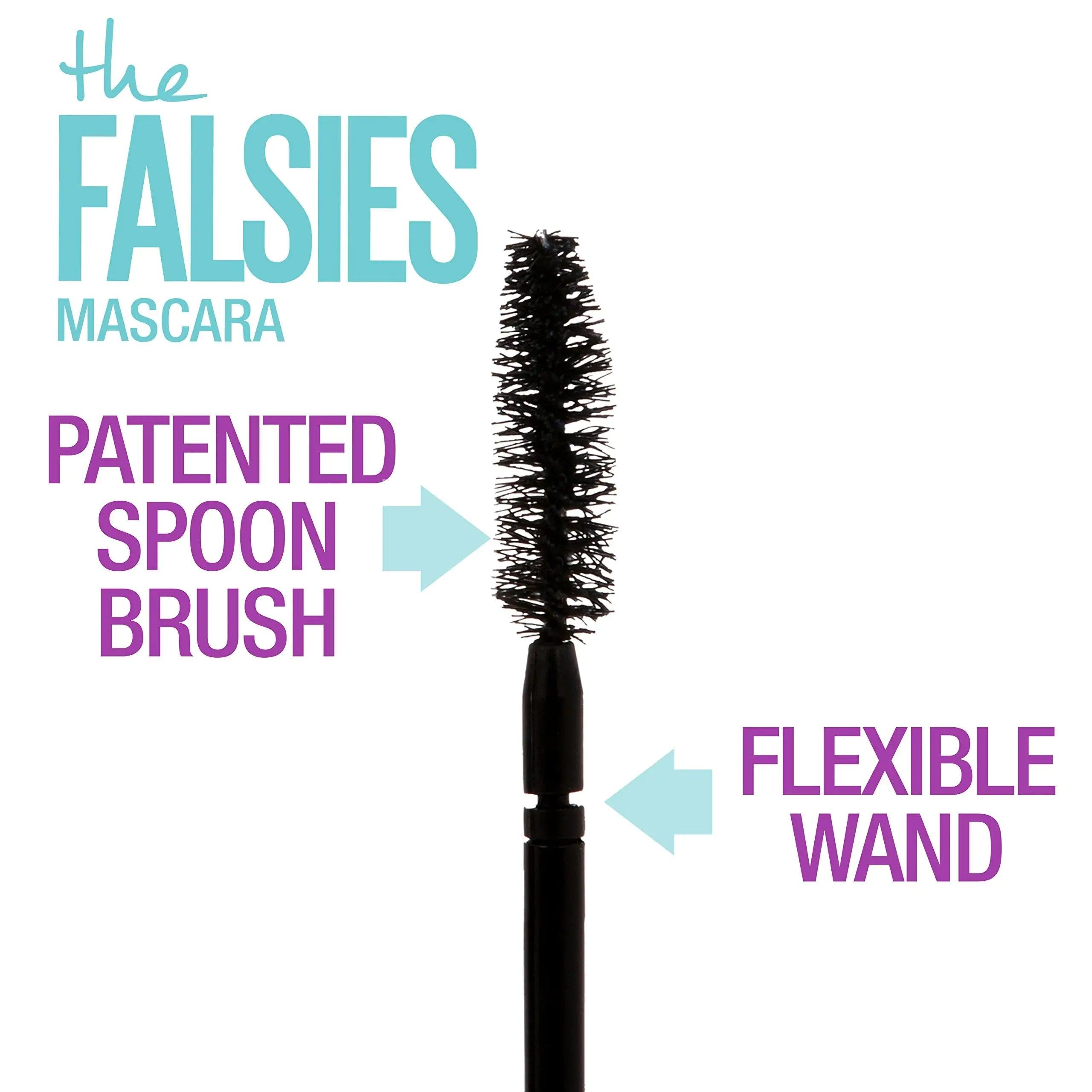 Maybelline Volum' Express Falsies Volumizing, Washable Mascara, Blackest Black, 2 Count 0.25 Fl Oz (Pack of 2) - Evallys.com # #