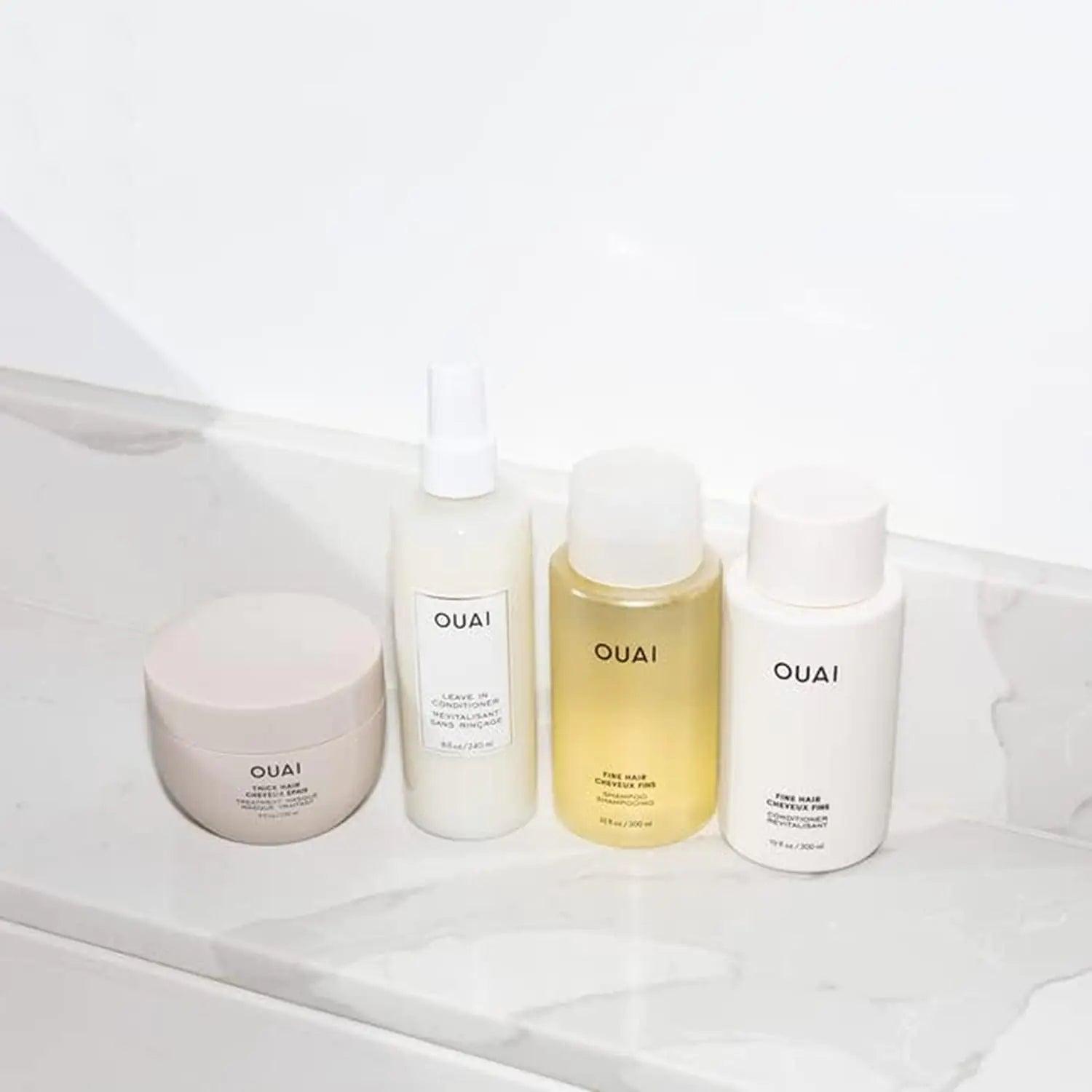 OUAI Fine Shampoo and Conditioner Set - Sulfate Free Shampoo and Conditioner for Fine Hair - Made with Keratin, Marshmallow Root, Shea Butter & Avocado Oil - Free of Parabens & Phthalates (10 Fl Oz) Fine Hair Bundle - Evallys.com # #