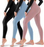 3 Pack Leggings for Women-No See-Through High Waisted Tummy Control Yoga Pants Workout Running Legging Assorted23 Large-X-Large - Evallys.com