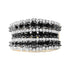 14K Yellow Gold Plated .925 Sterling Silver 1 3/4 Cttw Treated Black and White Alternating Diamond Multi Row Band Ring (Black / I-J Color, I2-I3 Clarity) - Evallys.com # #