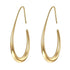 Lightweight Teardrop Hoop Earrings for Women - 14k Gold/White Gold Plated Large Oval Pull Through Hoop Earrings High Polished Statement Jewelry Gift for Women - Evallys.com # #