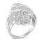 .925 Sterling Silver Diamond Bypass Cocktail Ring (1 Cttw, I-J Color, I2-I3 Clarity) - Evallys.com # #