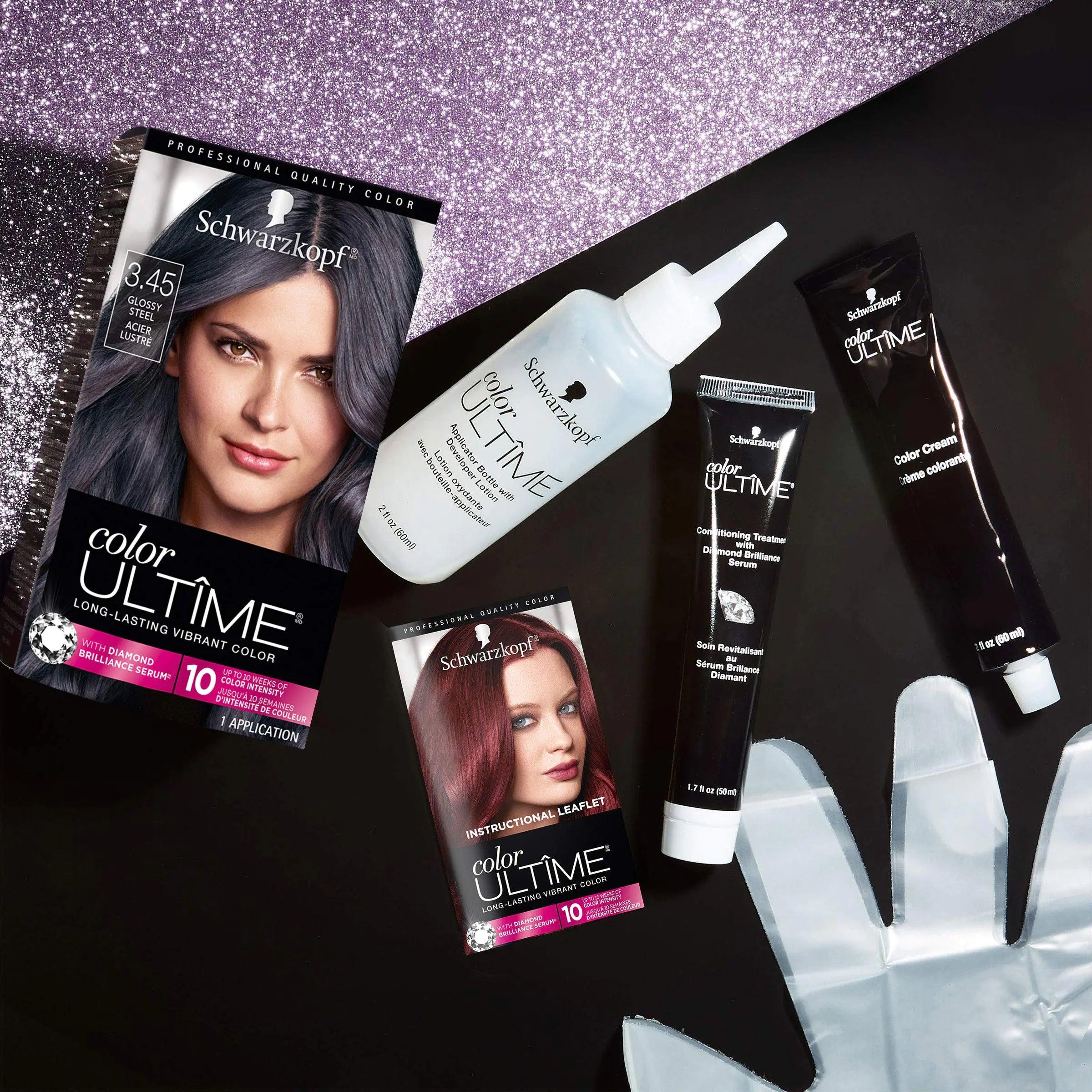 Schwarzkopf Color Ultime Metallic Permanent Hair Color Cream, 3.45 Glossy Steel 0.48 Fl Oz (Pack of 12) - Evallys.com # #