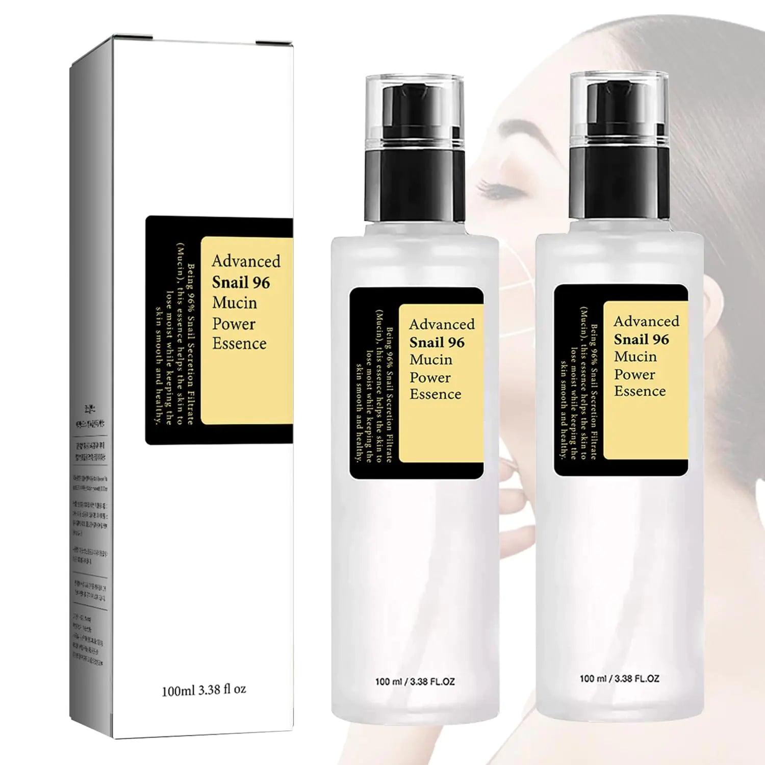 Advanced Snail Mucin 96% Power Repairing Essence, Snail Mucin 96% - Anti-Aging Serum, With Snail Secretion Filtrate For Dull And Damaged Skin, Anti-Aging & Discoloration Correcting(100ml/2 PCS) 2 PCS - Evallys.com # #