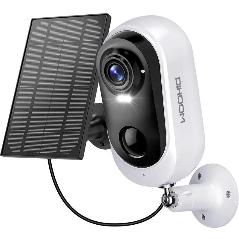 Solar Battery Powered Wireless 2.4Ghz WIFI Indoor/Outdoor Security Camera with 2K 3MP Full HD, AI Detection, Color Night Vision and Siren Alarm - Evallys.com # #