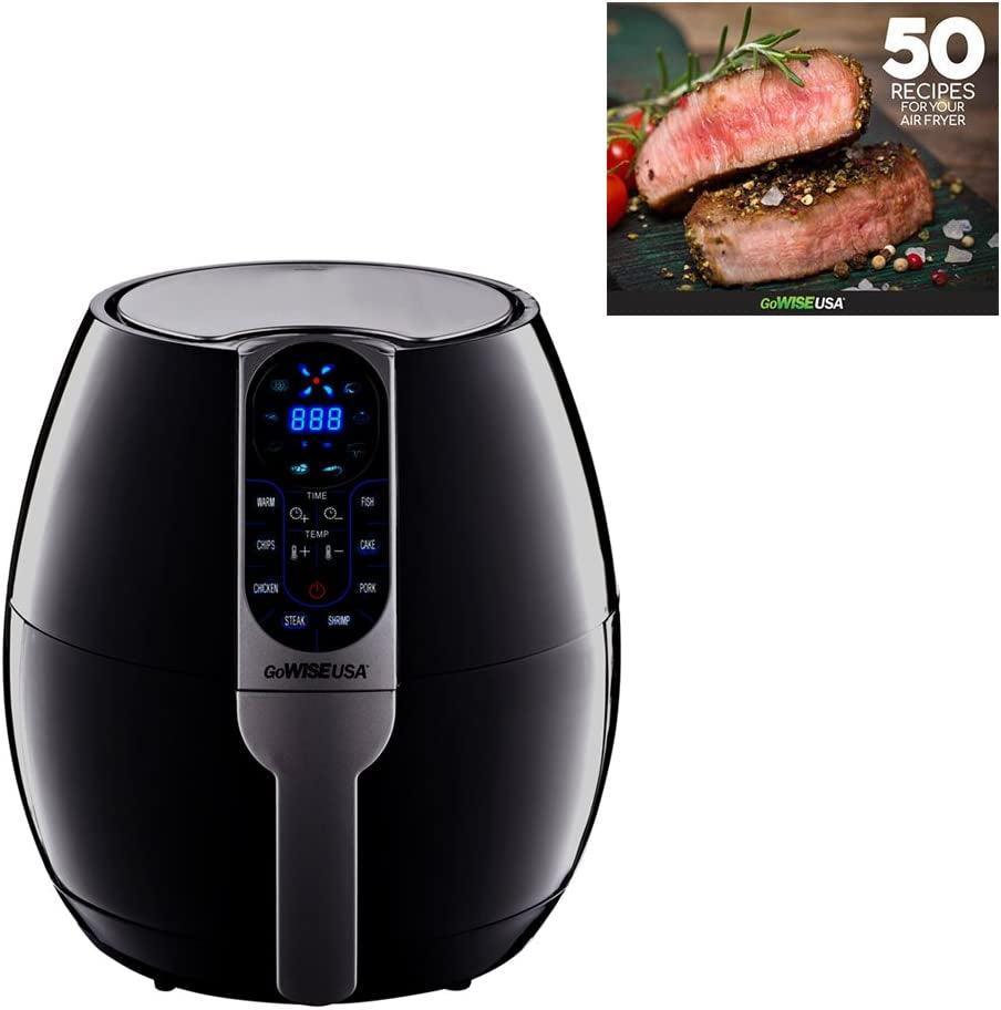 Gowise USA 3.7-Quart Programmable Air Fryer with 8 Cook Presets, GW22638 - Black - Evallys.com # #