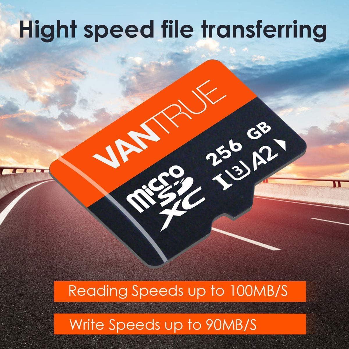 Vantrue 256GB Microsdxc UHS-I U3 4K UHD Video High Speed Transfer Monitoring SD Card with Adapter for Dash Cams, Body Cams, Action Camera, Surveillance & Security Cams - Evallys.com # #