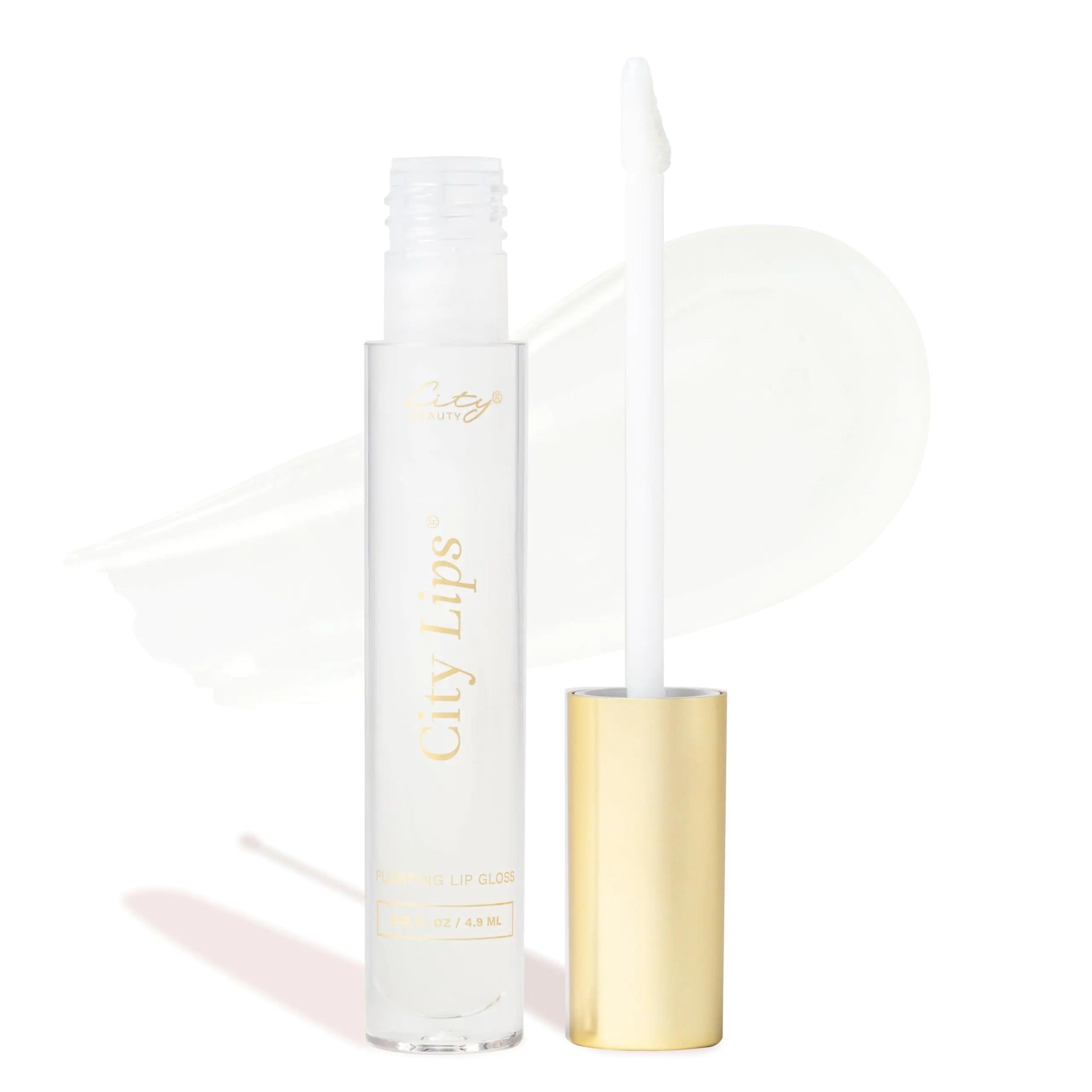 City Beauty City Lips Clear - Plumping Lip Gloss - Hydrate & Volumize - High Shine Lip Plumper - Hyaluronic Acid & Peptides Visibly Smooth Lip Wrinkles - Cruelty-Free - Evallys.com # #