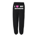 I Love My BF Sweatpants Pink Heart W Pockets Cuffed - Black/Grey - Evallys.com # #