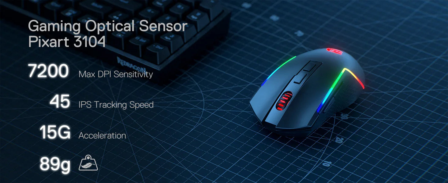 Redragon BS136 Gaming Keyboard & Mouse Combo, 75% K628 Tri-Mode Wireless RGB Mechanical Keyboard and 7200 DPI Gamer Mouse Bundle - Evallys.com